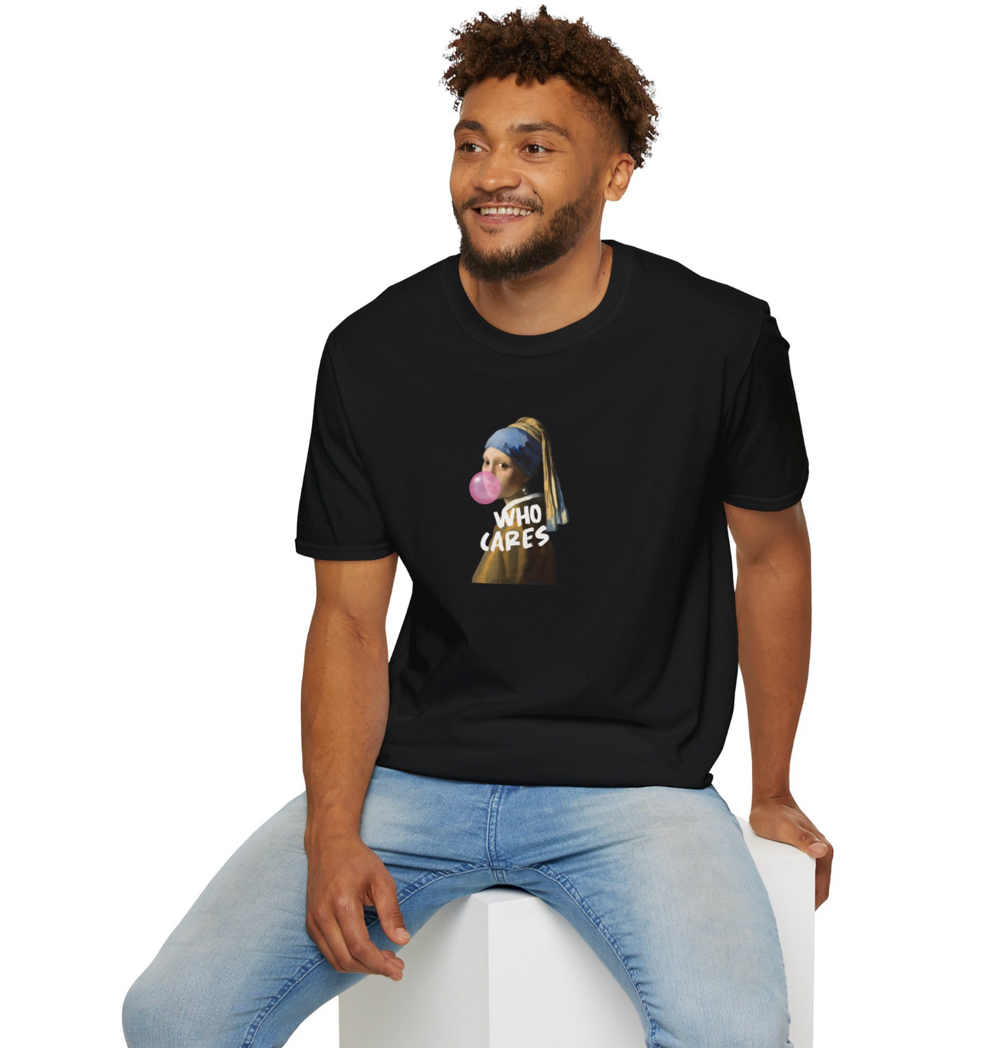 Who Cares Sanat Tasarımlı Siyah Unisex Tişört