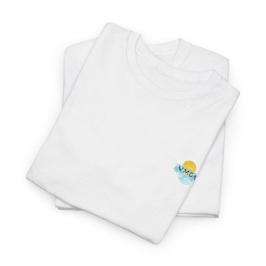VMGA Minimalist Gün Batımı Baskılı Beyaz Unisex T-Shirt