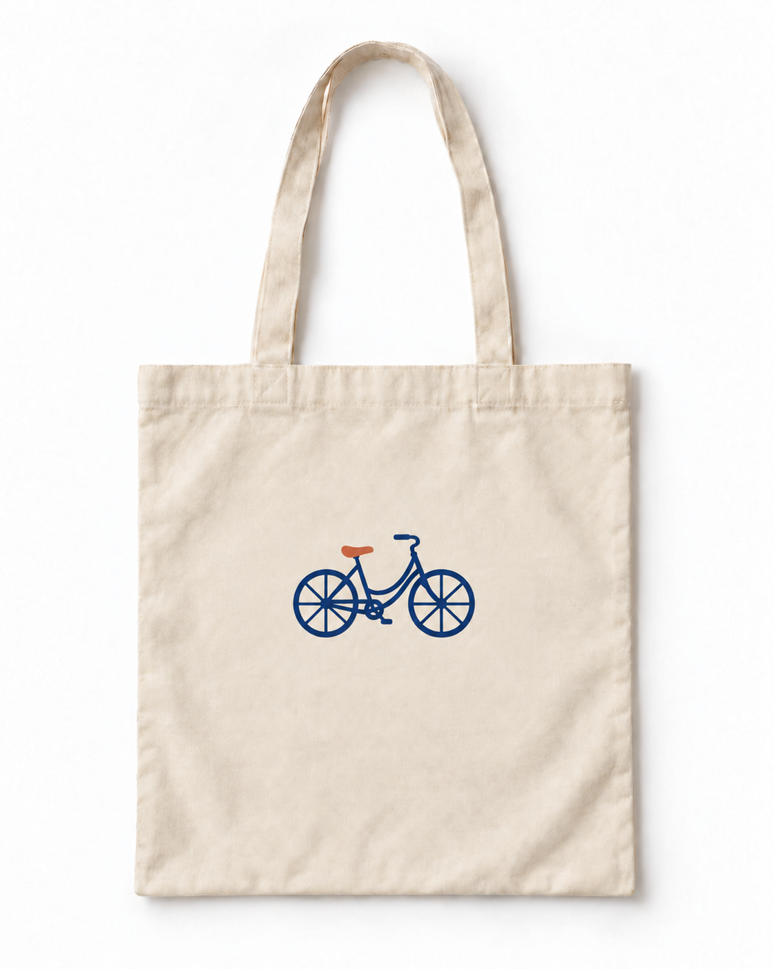 Pedal Arası Minimal Bisiklet Baskılı Ekru Bez Çanta 35×40 cm VMGA bez çanta görseli