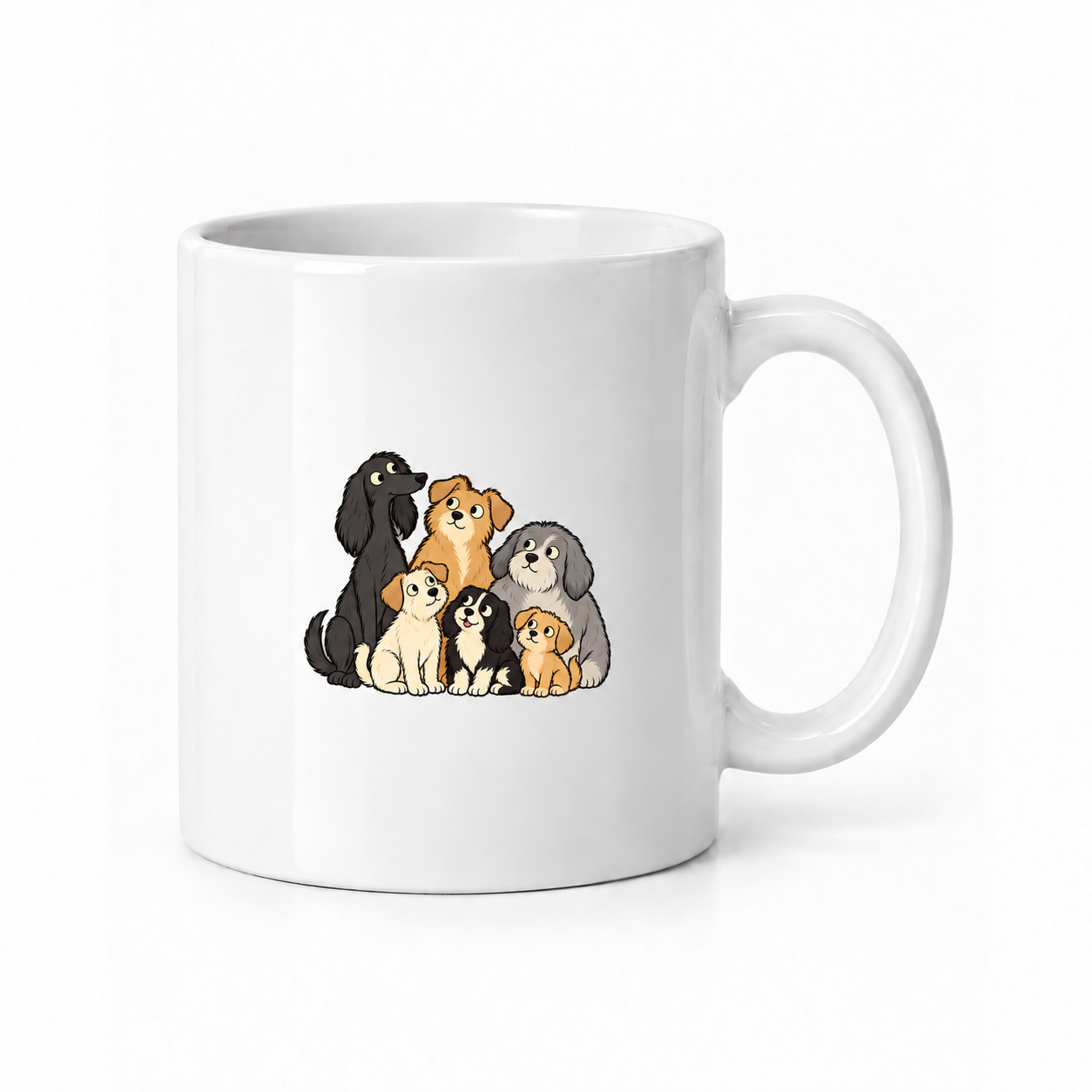 Mahalle Ekibi Köpek Baskılı Beyaz Seramik Kupa 300 ml VMGA kupa görseli