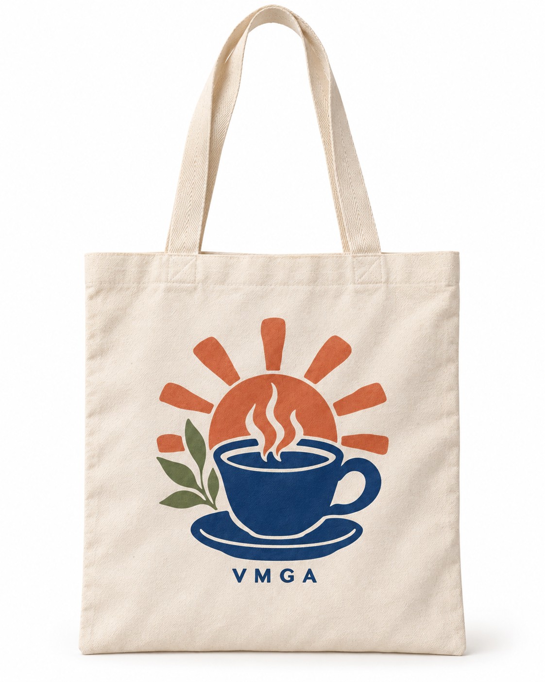 Güneş Molası Kahve ve Güneş Baskılı Ekru Bez Çanta 35x40 cm VMGA bez çanta görseli