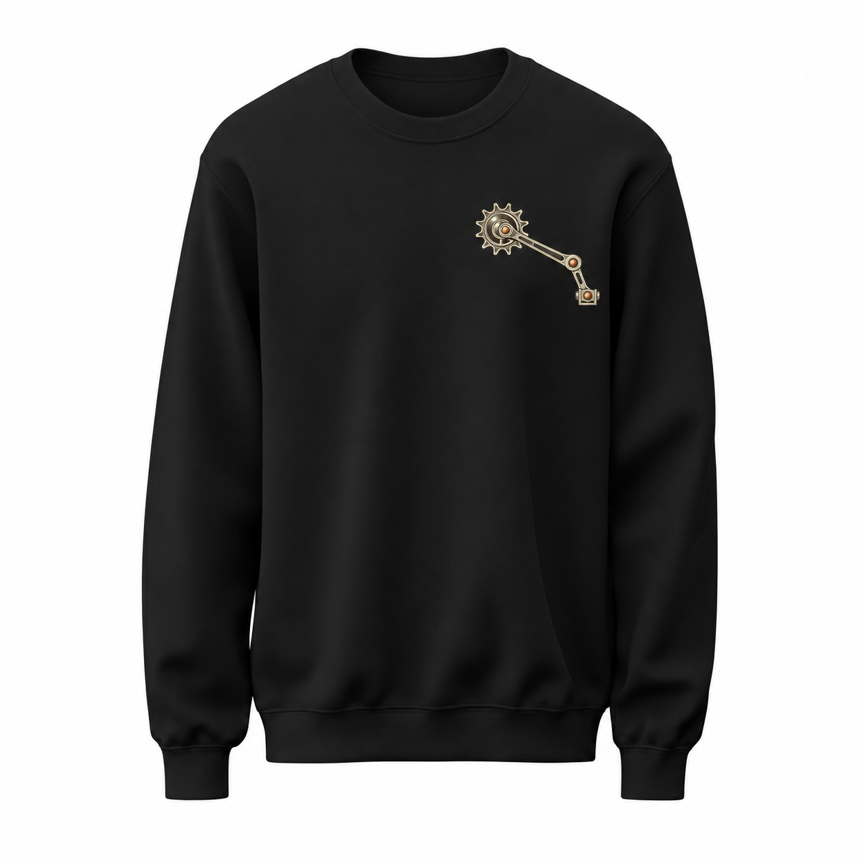 Denge Mekaniği Minimal Mekanik Baskılı Siyah Unisex Sweatshirt VMGA sweatshirt görseli