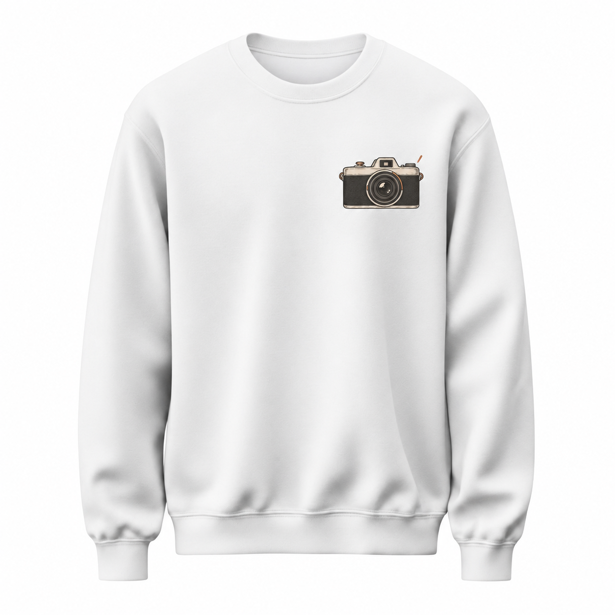 Anlık Çerçeve Minimal Fotoğraf Makinesi Baskılı Beyaz Unisex Swea... VMGA sweatshirt görseli