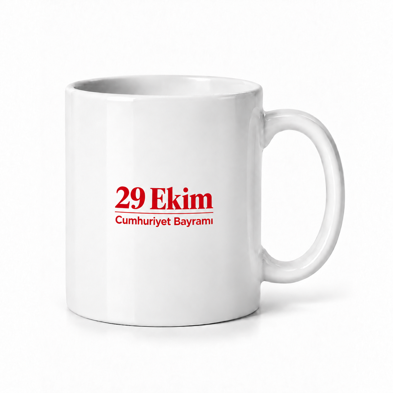 Cumhuriyet Çizgisi 29 Ekim Baskılı Beyaz Seramik Kupa 300 ml VMGA kupa görseli