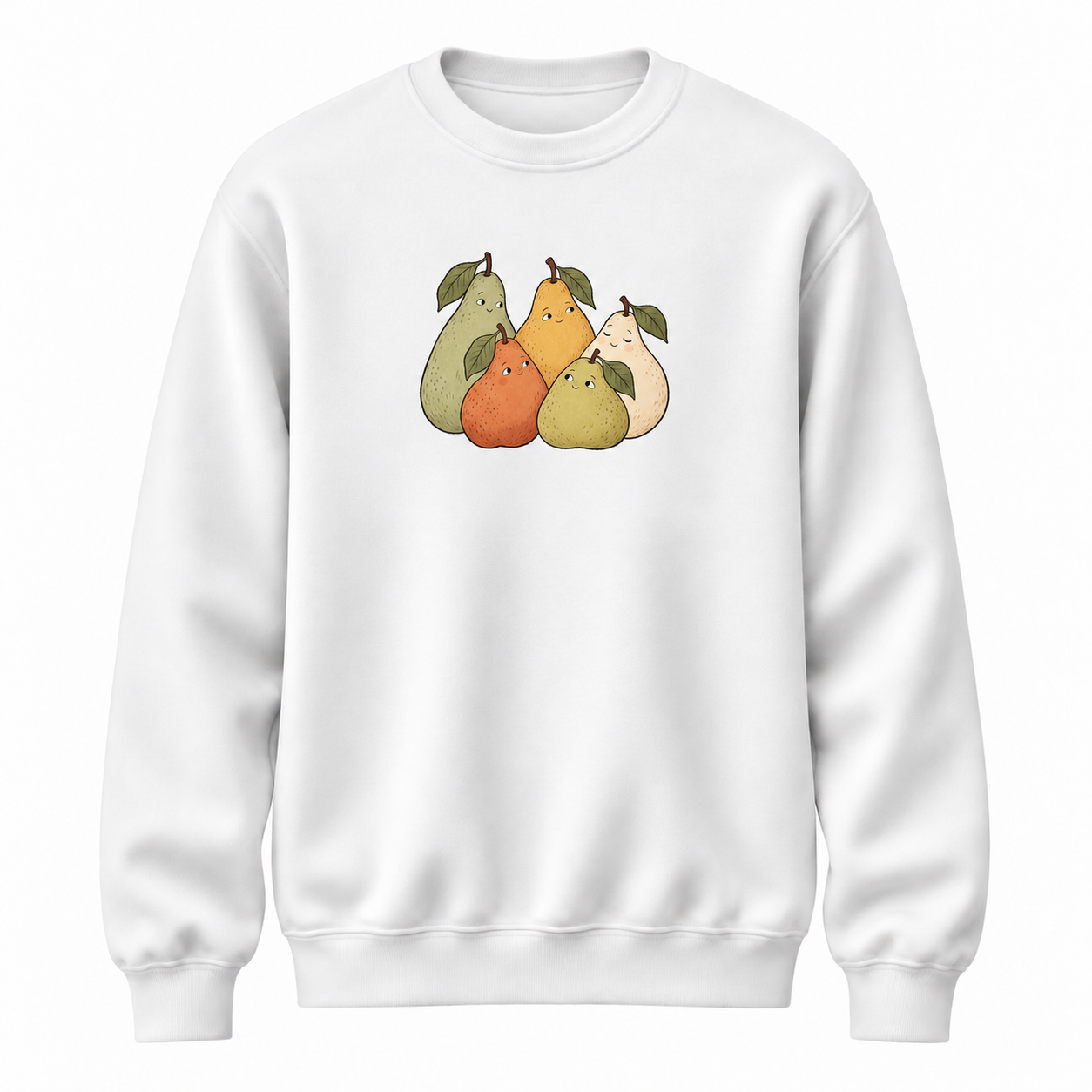 Bahçe Molası Armut Baskılı Beyaz Unisex Sweatshirt VMGA sweatshirt görseli