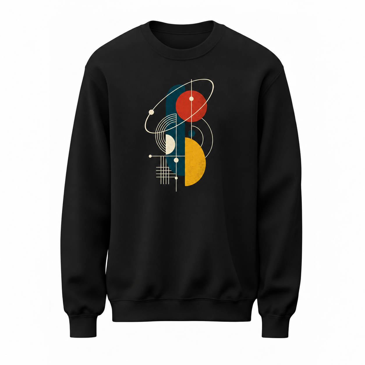 Yörünge Formu Geometrik Baskılı Siyah Sweatshirt VMGA sweatshirt görseli