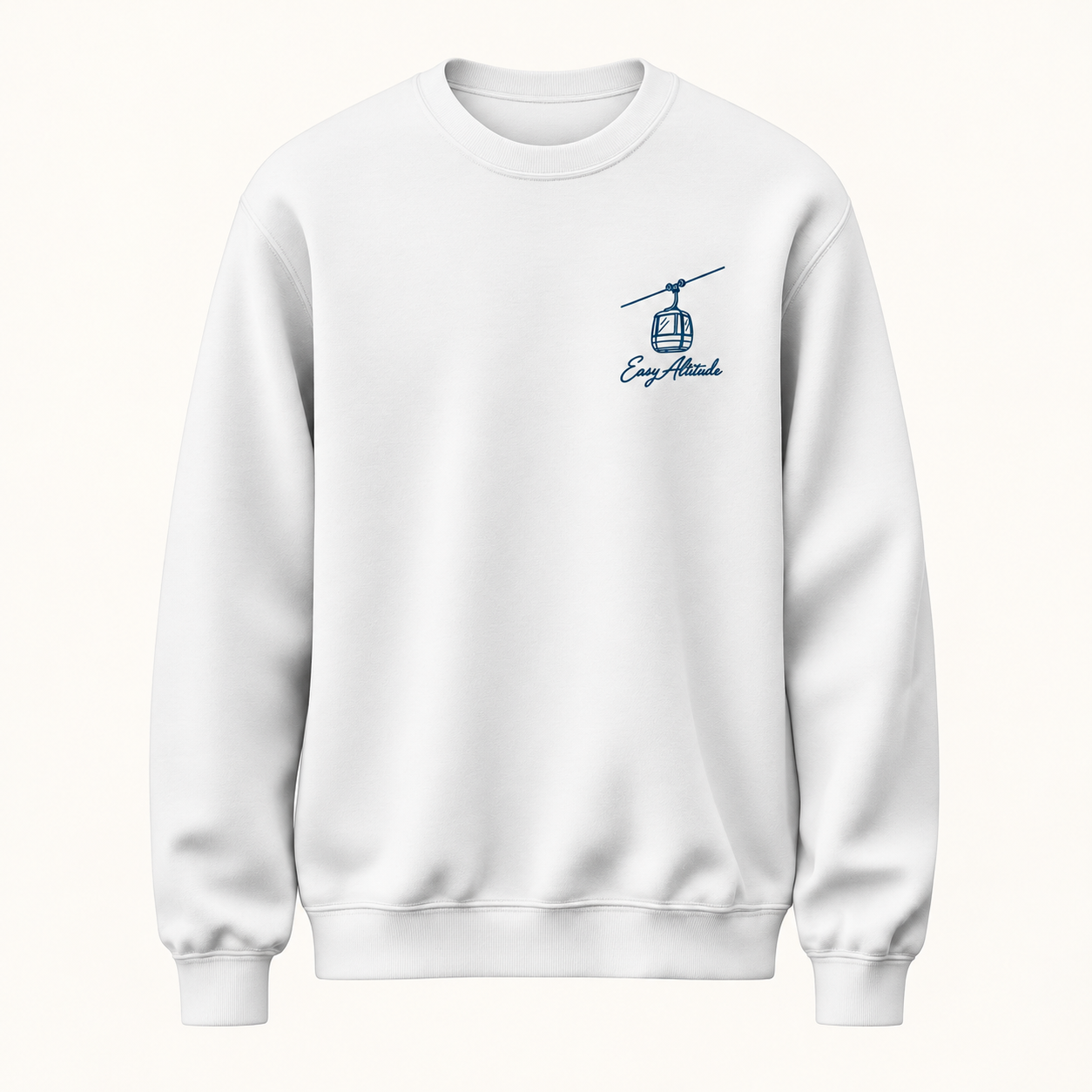 Easy Altitude Teleferik Baskılı Beyaz Unisex Sweatshirt VMGA sweatshirt görseli