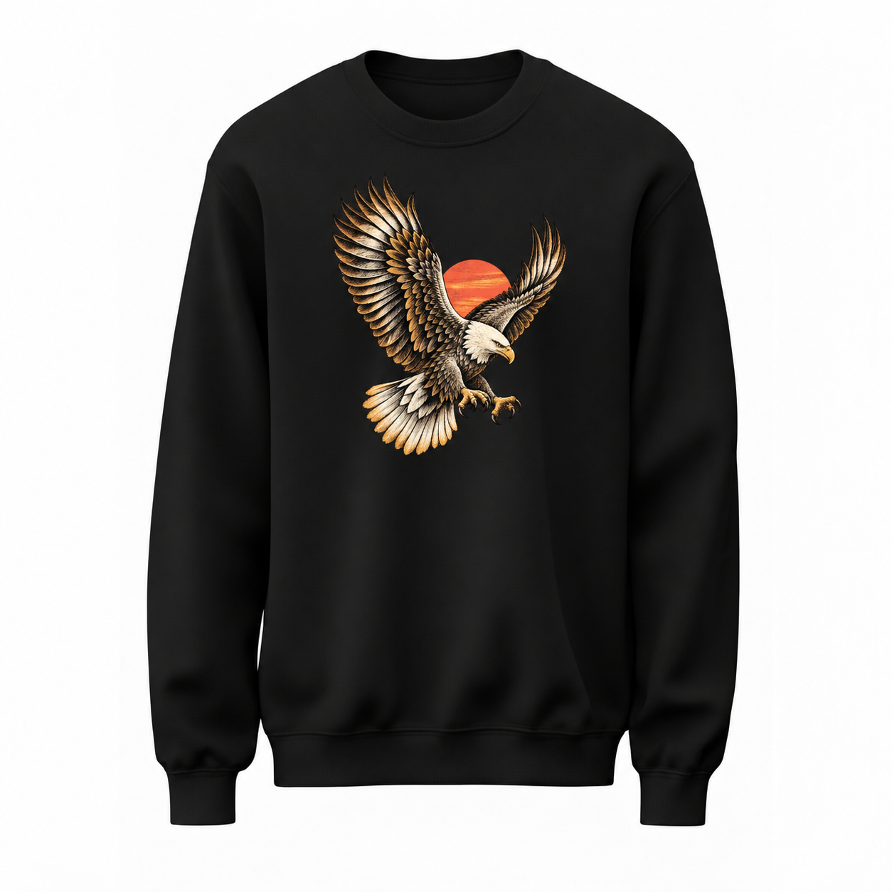 Kanat İzi Kartal Baskılı Siyah Sweatshirt VMGA sweatshirt görseli