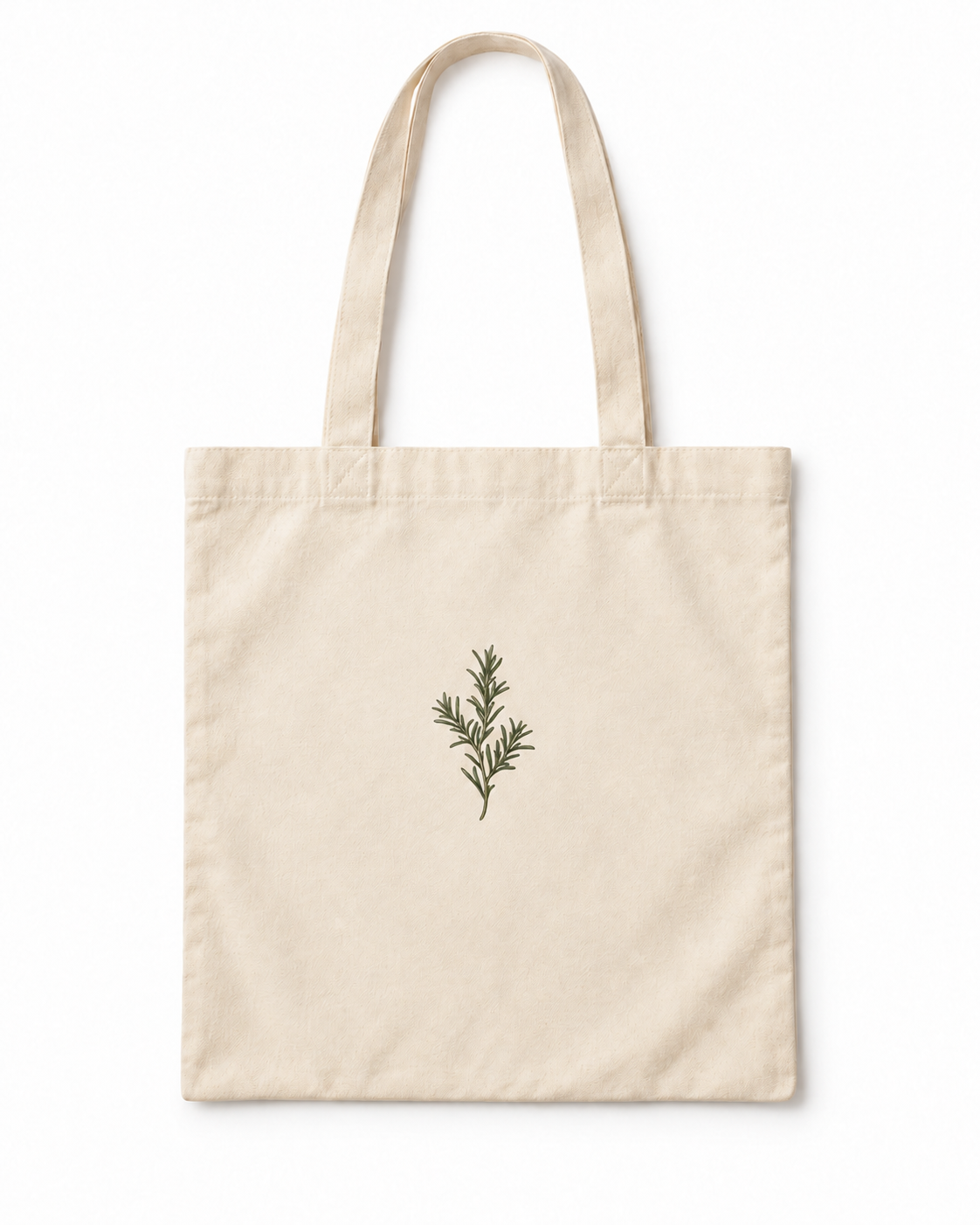 Biberiye İzleri Minimal Baskılı Ekru Bez Çanta 35x40 cm VMGA bez çanta görseli