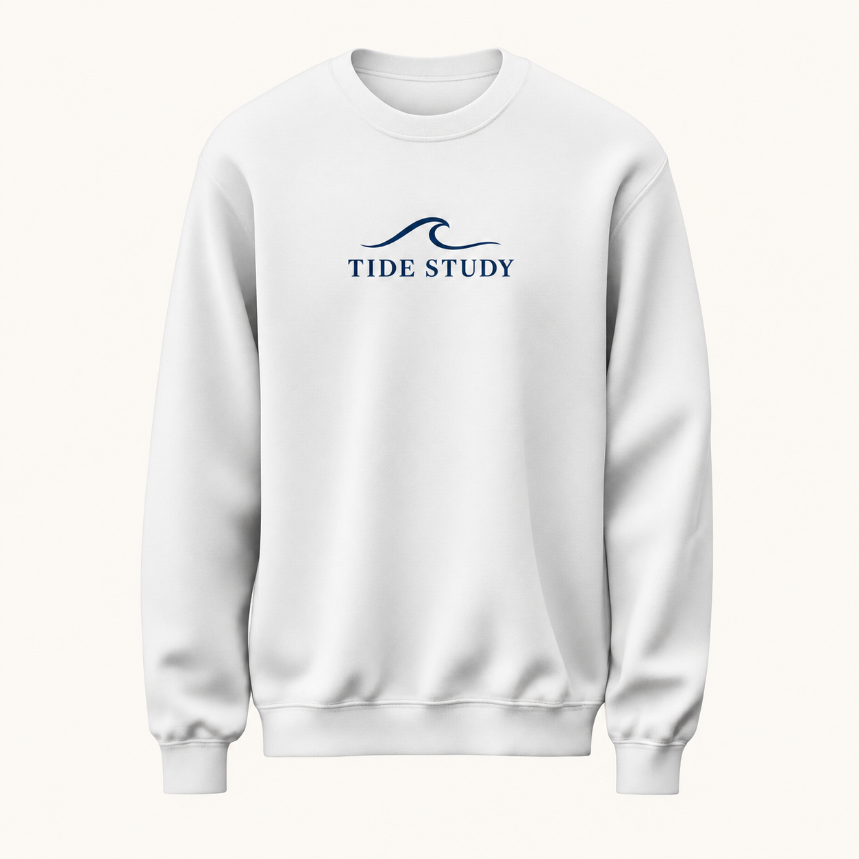 Tide Study Dalga Baskılı Beyaz Unisex Sweatshirt VMGA sweatshirt görseli