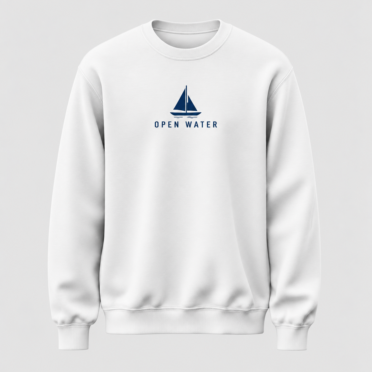 Open Water Yelkenli Baskılı Beyaz Unisex Sweatshirt VMGA sweatshirt görseli