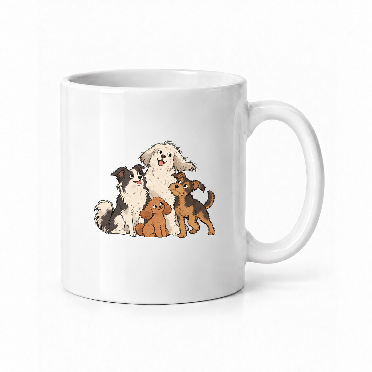 Rüzgâr Patileri Köpek Baskılı Beyaz Seramik Kupa 300 ml VMGA kupa görseli