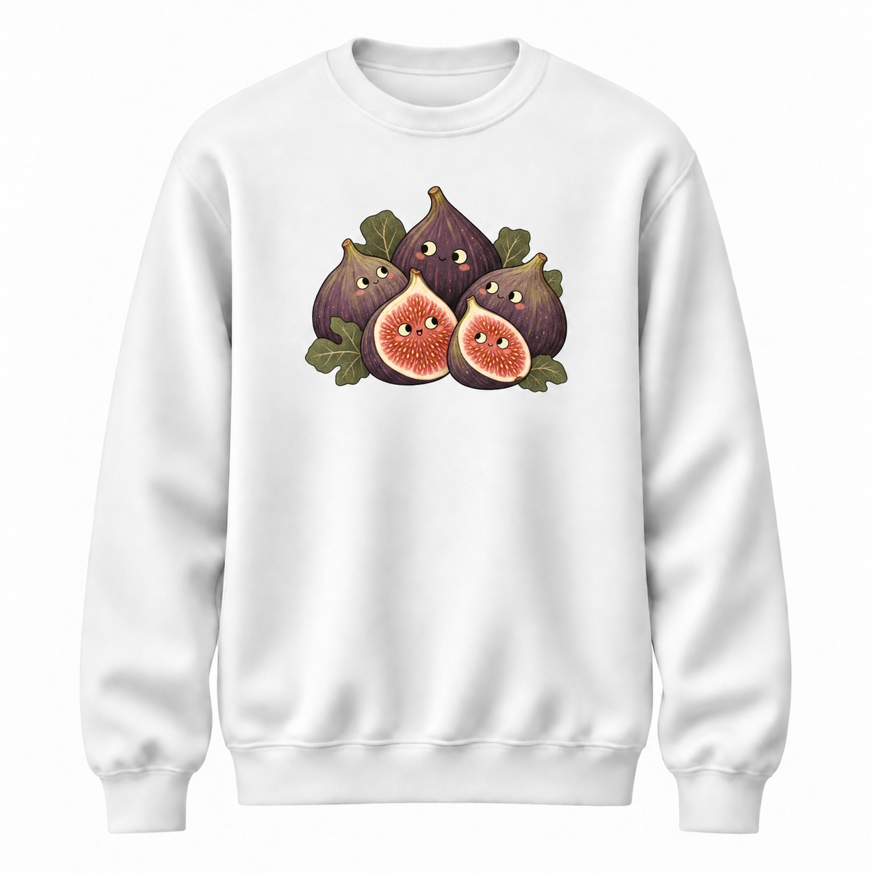 İncir Vakti İncir Baskılı Beyaz Unisex Sweatshirt VMGA sweatshirt görseli