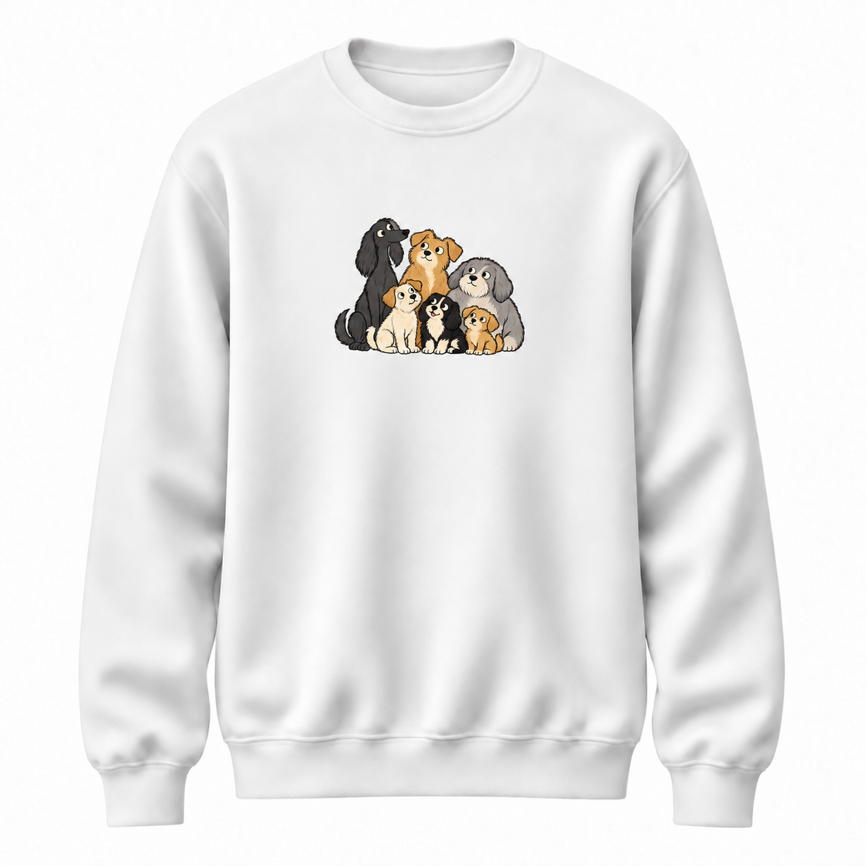 Mahalle Ekibi Köpek Baskılı Beyaz Unisex Sweatshirt VMGA sweatshirt görseli