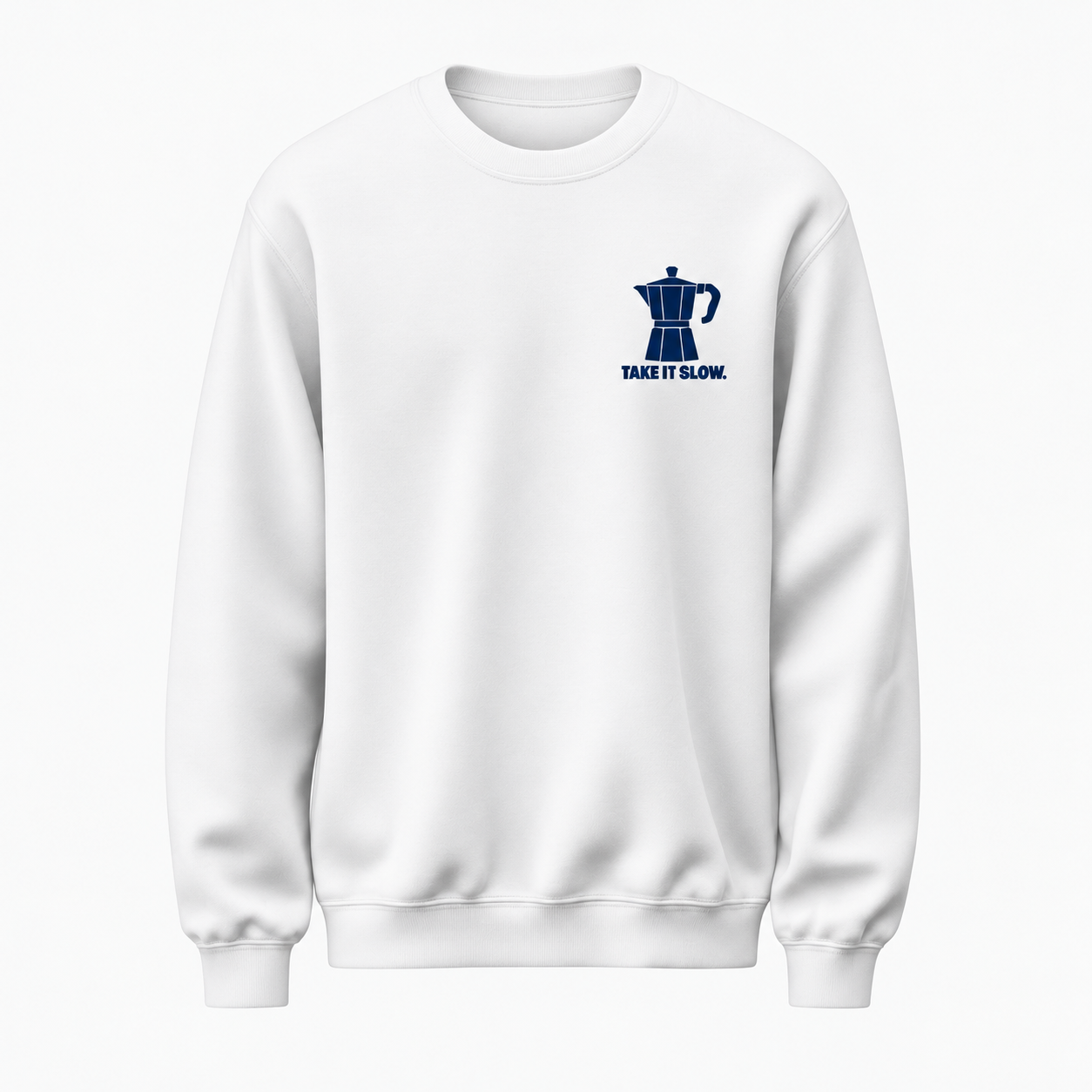 Dem Aralığı Moka Pot Baskılı Beyaz Unisex Sweatshirt VMGA sweatshirt görseli