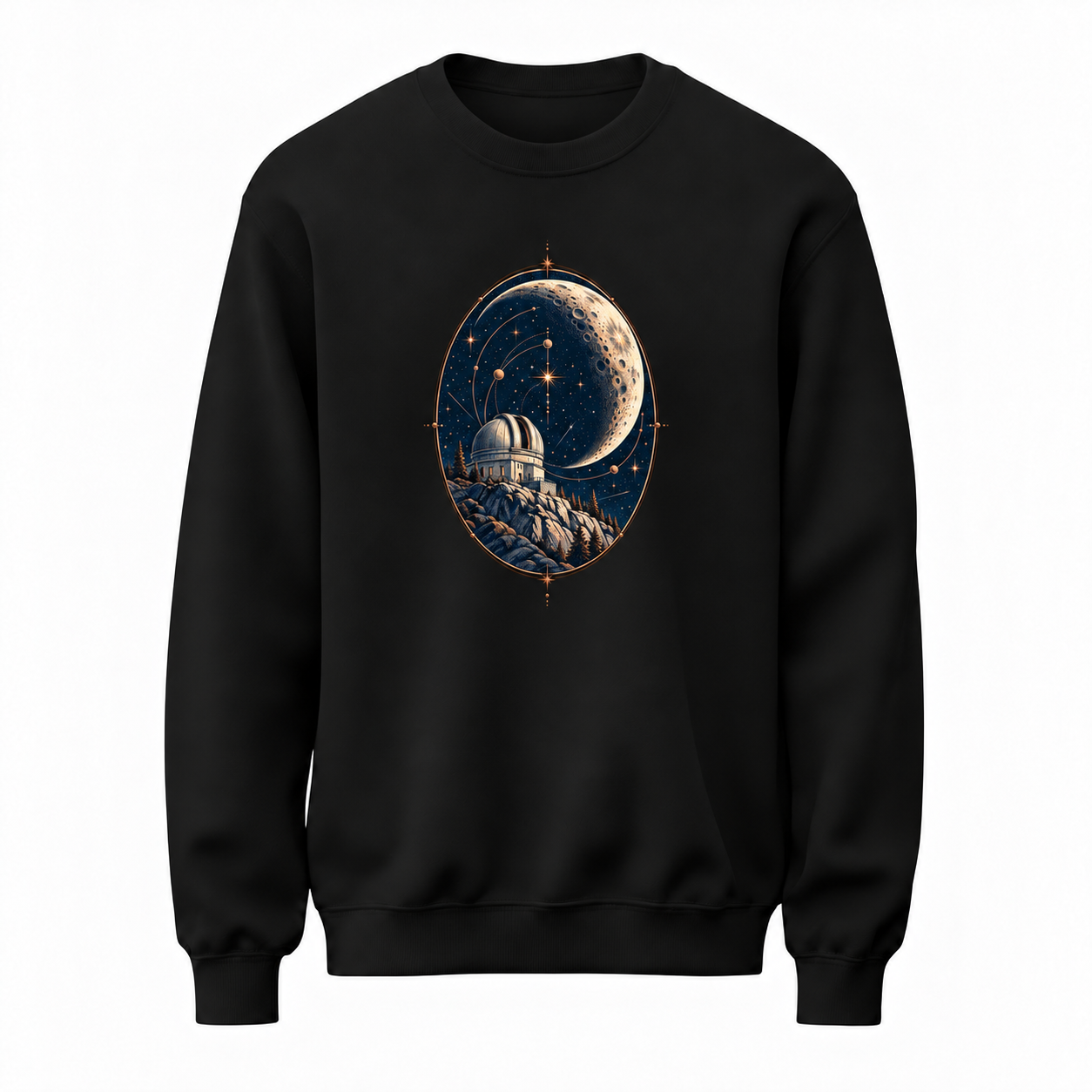 Ay Gözlemevi Gökyüzü Baskılı Siyah Sweatshirt VMGA sweatshirt görseli