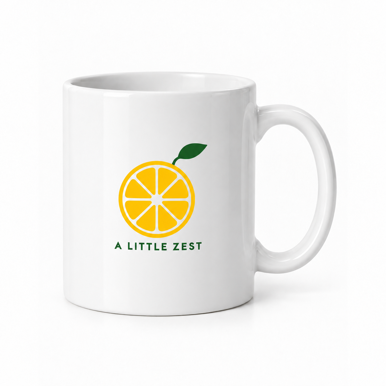 Limon Kesiti Minimal Baskılı Beyaz Seramik Kupa 300 ml VMGA kupa görseli