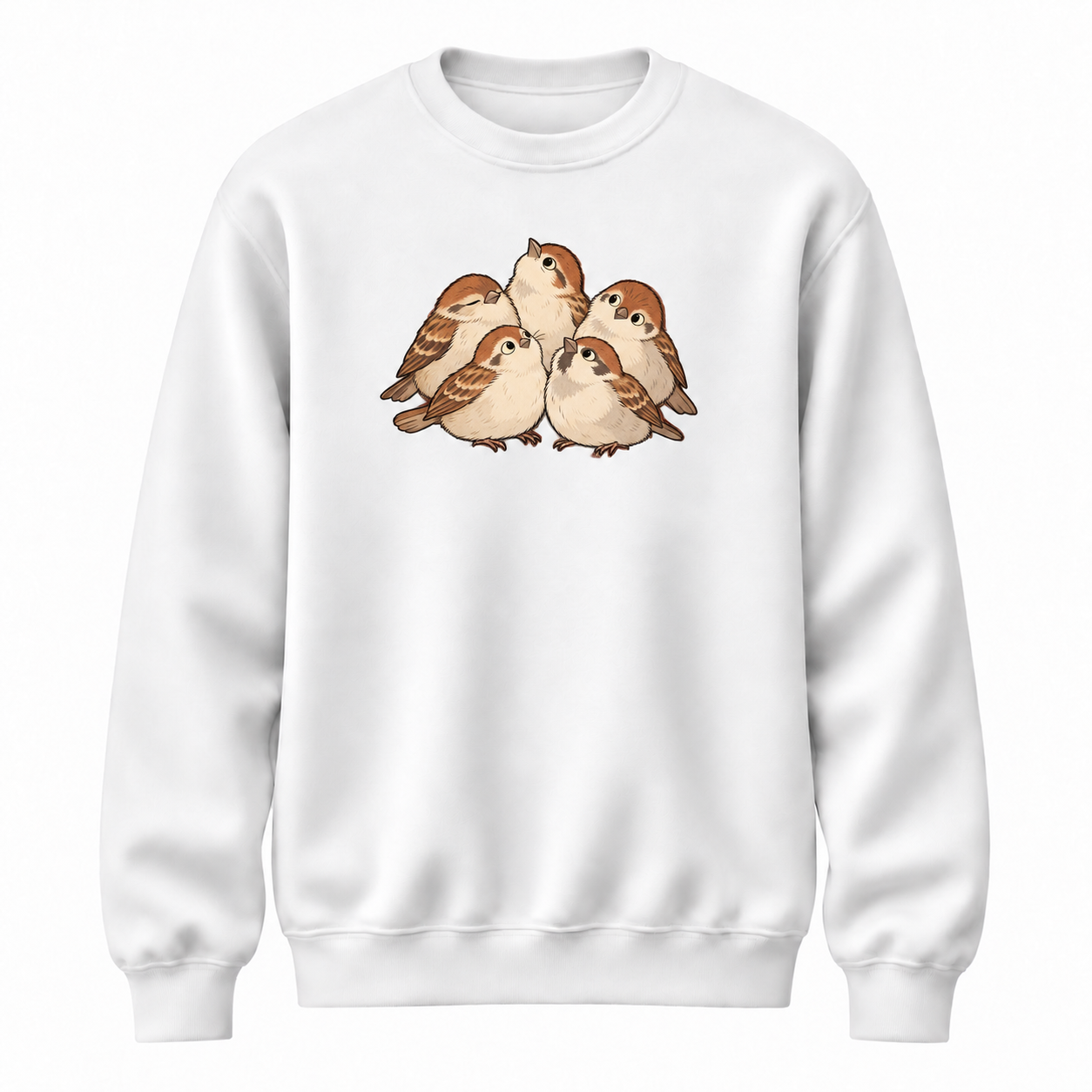 Serçe Sohbeti Serçe Baskılı Beyaz Unisex Sweatshirt VMGA sweatshirt görseli