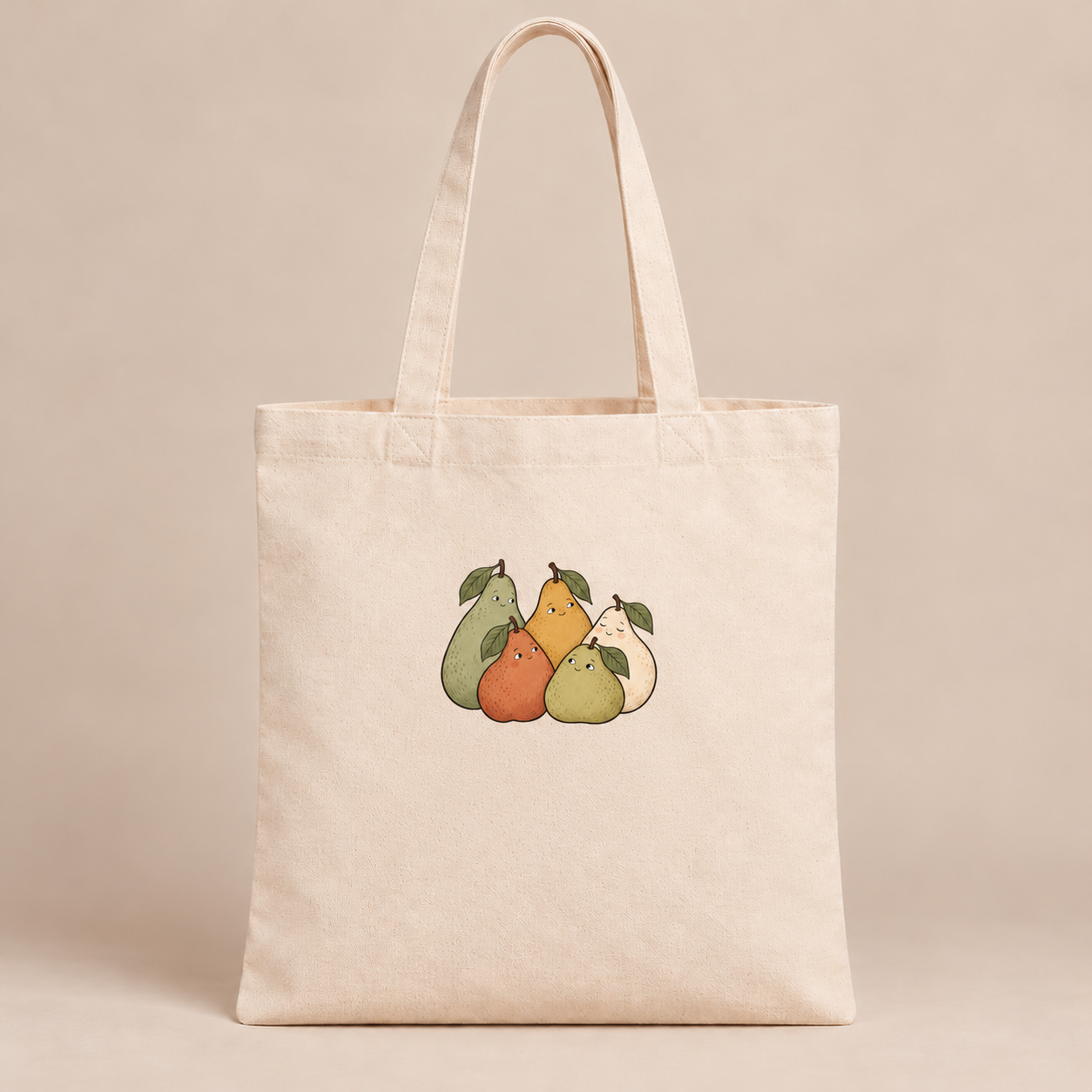 Bahçe Molası Armut Baskılı Ekru Bez Çanta 35×40 cm VMGA bez çanta görseli