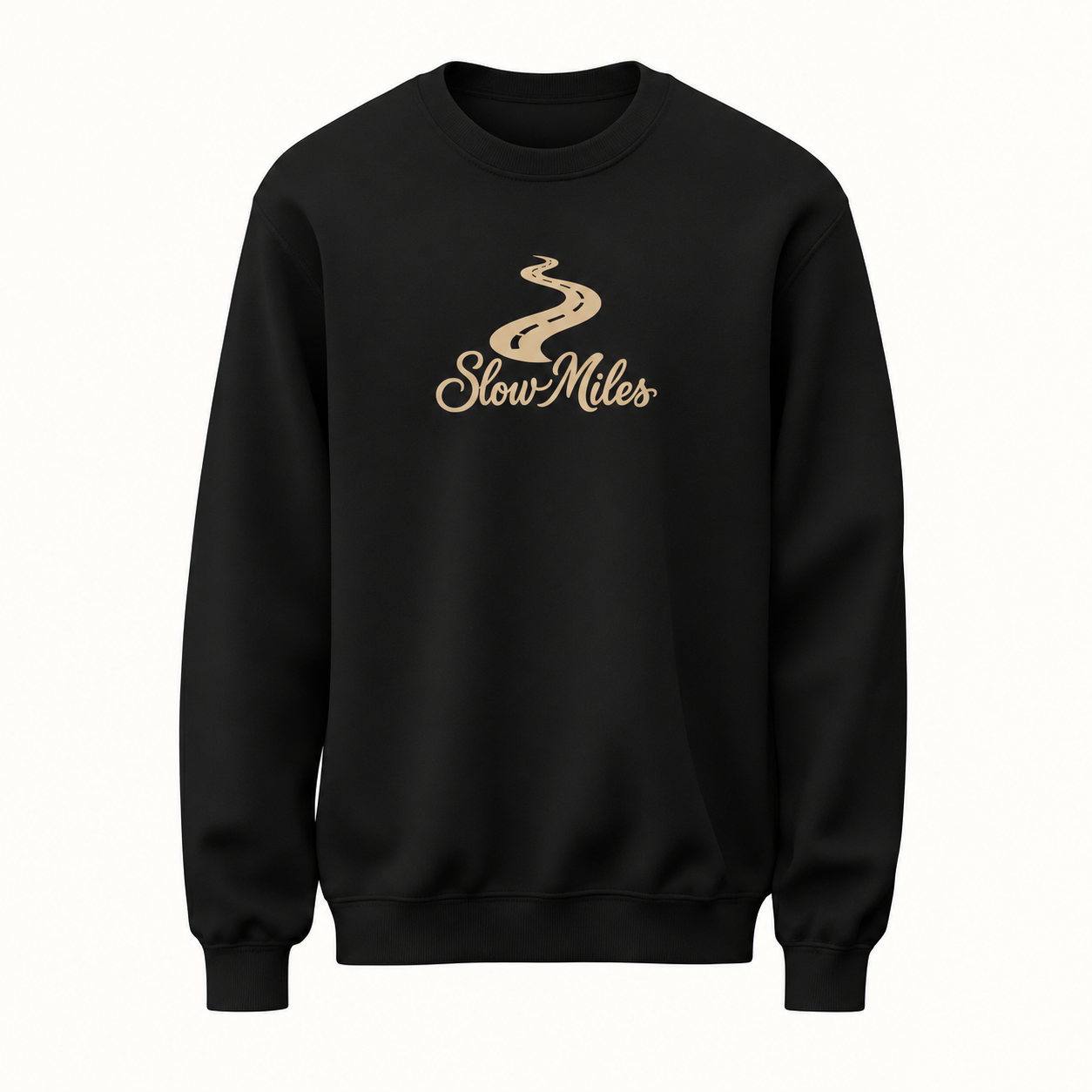 Slow Miles Yol Baskılı Siyah Unisex Sweatshirt VMGA sweatshirt görseli
