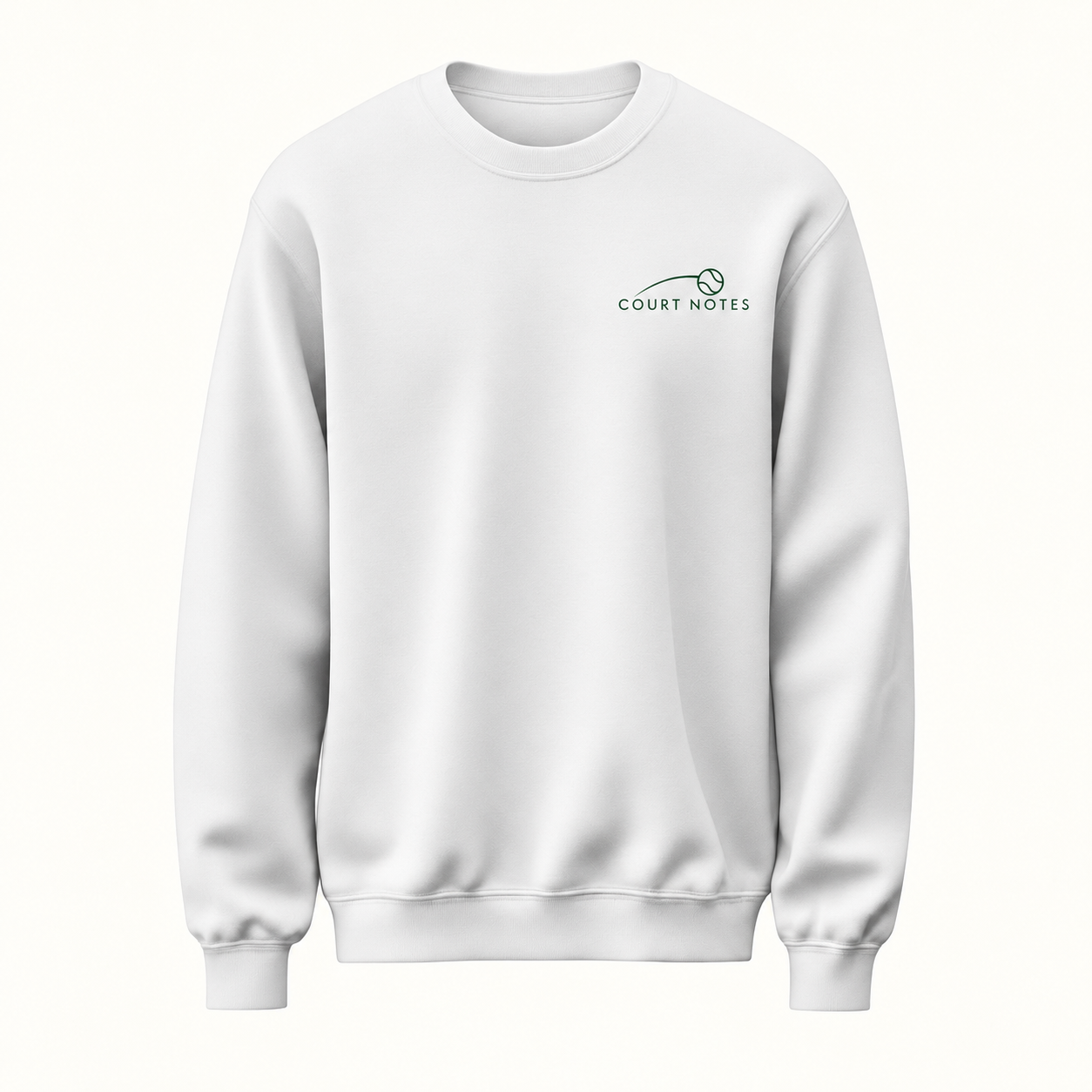 Court Notes Tenis Baskılı Beyaz Unisex Sweatshirt VMGA sweatshirt görseli