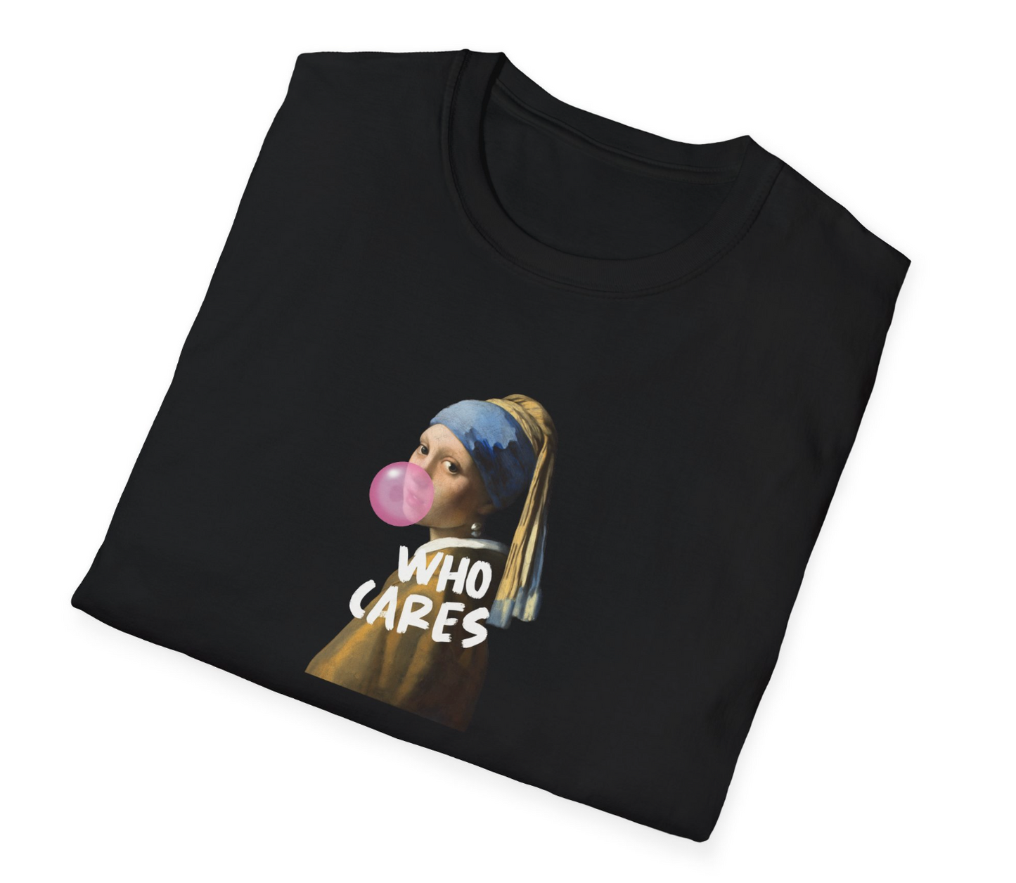 Who Cares Sanat Tasarımlı Siyah Unisex Tişört