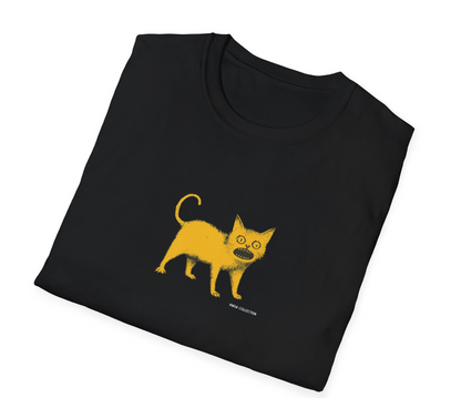 VMGA Yellow Cat Baskılı Siyah Unisex Tişört