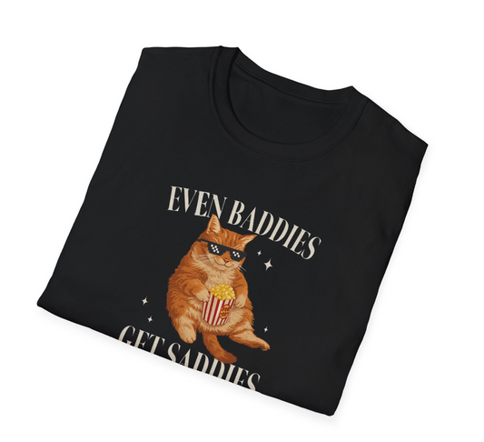 VMGA Funny Cat “Even Baddies Get Saddies” Siyah Tişört