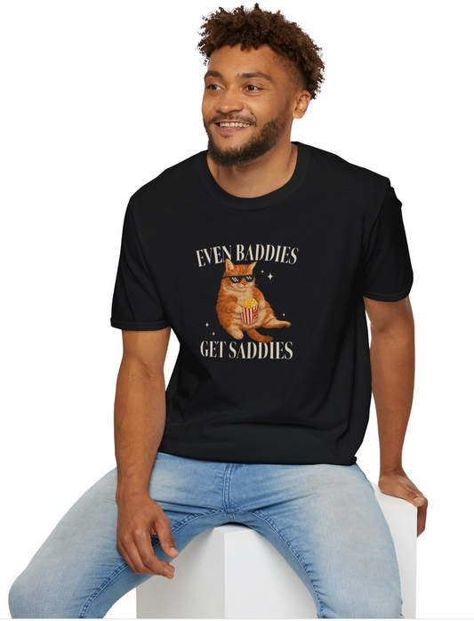 VMGA Funny Cat “Even Baddies Get Saddies” Siyah Tişört