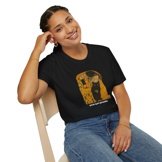 Gustav Klimt Reimagined Siyah Kedili Tişört