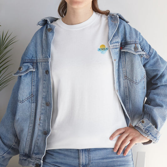 VMGA Minimalist Gün Batımı Baskılı Beyaz Unisex T-Shirt