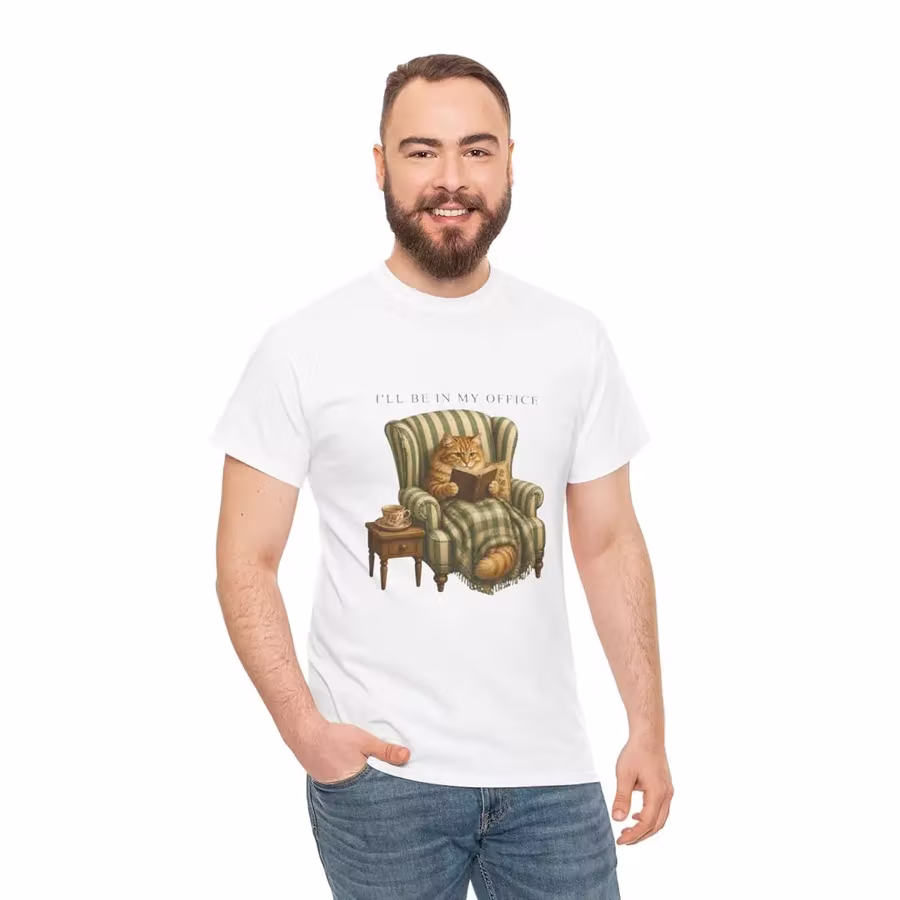 Kitap Okuyan Kedi Tişörtü VMGA tişörtü
