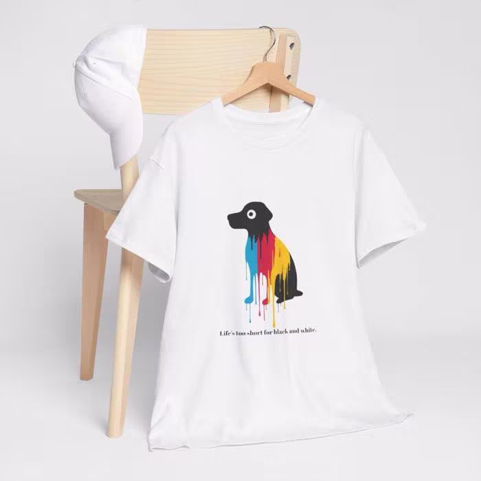 Renkli Köpek Sanat Tişörtü VMGA tişörtü